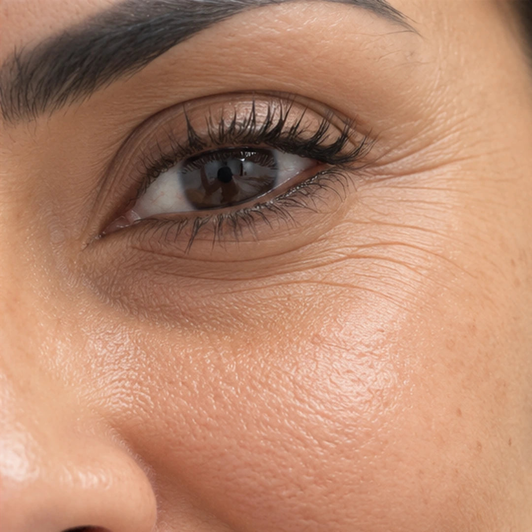 Detalle de las líneas naturales alrededor del ojo